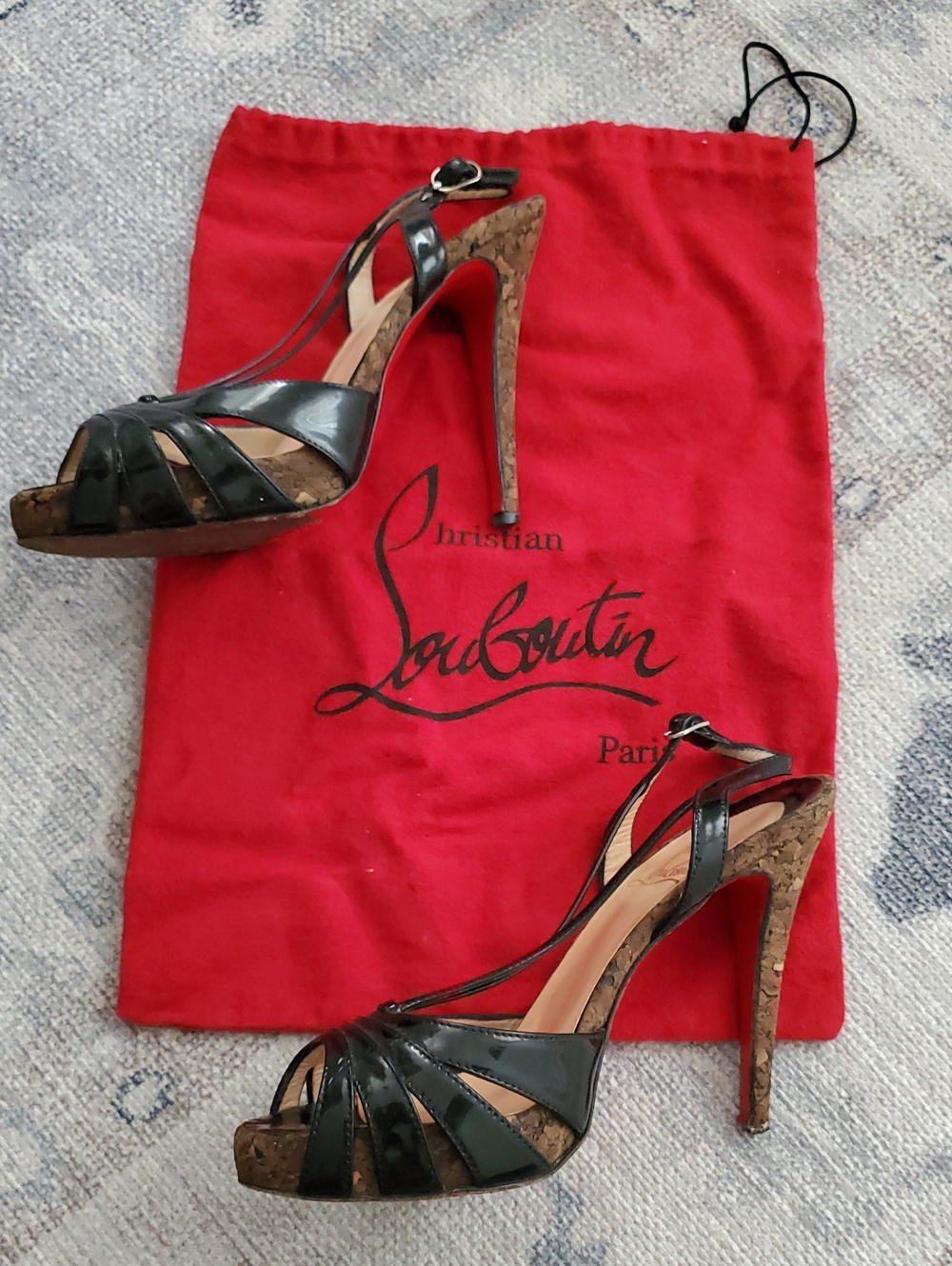 Christian Louboutin Activa Patent Black Stilleto Heels Shoes And Dust Bag Sz38/8 - Picture 11 of 14